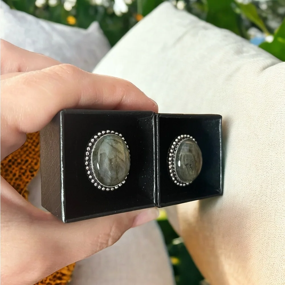 Labradorite Gemstone Cufflinks